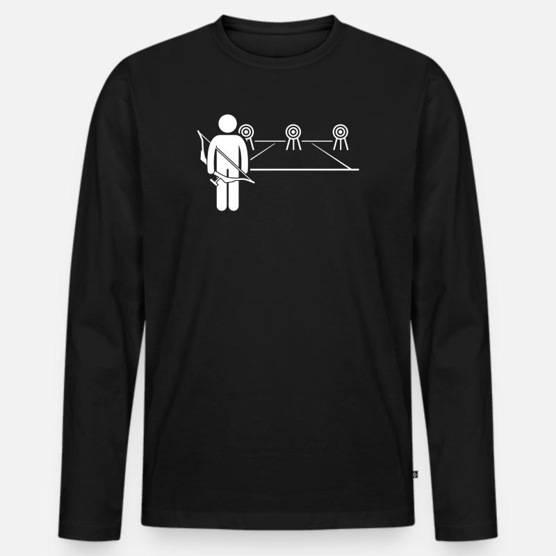 Bogenschießen - Männer Premium Bio Langarmshirt - Schwarz