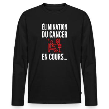 Élimination en cours – Avancer, simplement - T-shirt manches longues Premium bio Homme - noir - Devant - Nico (187cm)