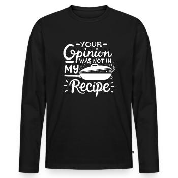 Cuisine Recette Cuisine - T-shirt manches longues Premium bio Homme - noir - Devant - Nico (187cm)