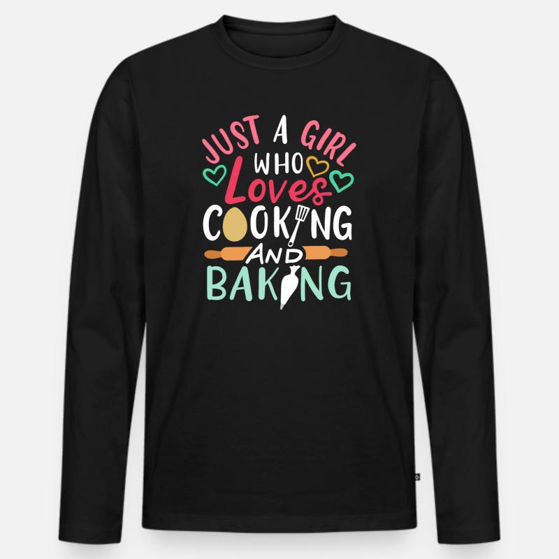 Kochen Backen - Männer Premium Bio Langarmshirt - Schwarz