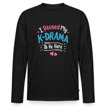 K-Drama Korean Drama K-Drama Fans - Men's Premium Organic Long Sleeve Shirt - black - Front - Nico (187cm)