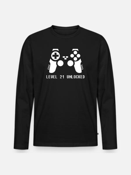 21st Birthday Gamer Zocker - Men's Premium Organic Long Sleeve Shirt - black
