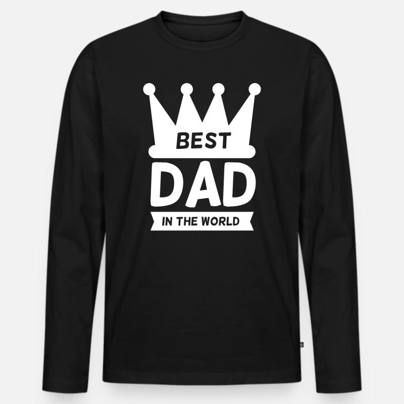 Bester Papa Vater - Männer Premium Bio Langarmshirt - Schwarz
