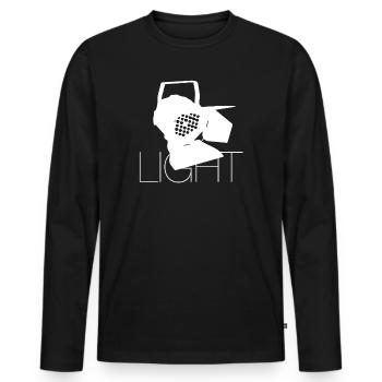 LIGHT - Männer Premium Bio Langarmshirt - Schwarz - Vorne - Nico (187cm)