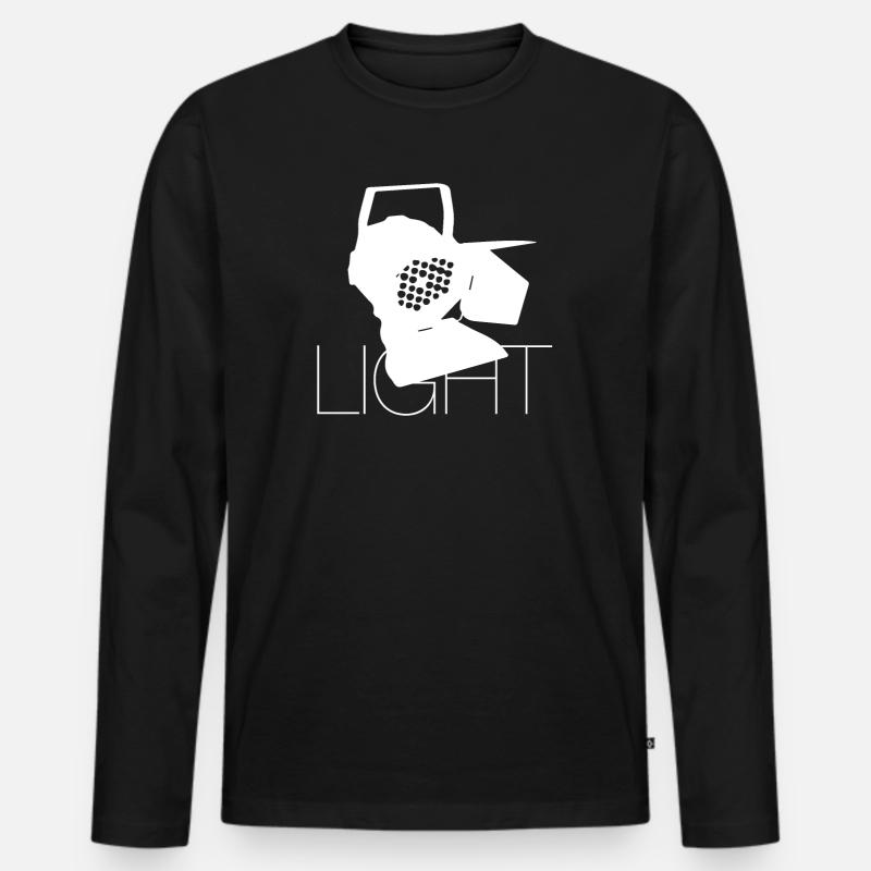 LIGHT - Männer Premium Bio Langarmshirt - Schwarz