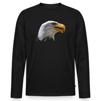 bald eagle - Men's Premium Organic Long Sleeve Shirt - black - Front - Nico (187cm)