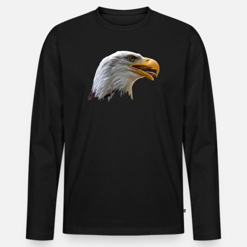 Weißkopfseeadler - Männer Premium Bio Langarmshirt - Schwarz