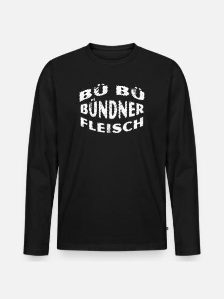 Bündnerfleisch - Kultspruch Schweiz - Männer Premium Bio Langarmshirt - Schwarz