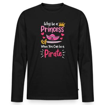 Pirate Pirate Princesse Pirate Fille - T-shirt manches longues Premium bio Homme - noir - Devant - Nico (187cm)