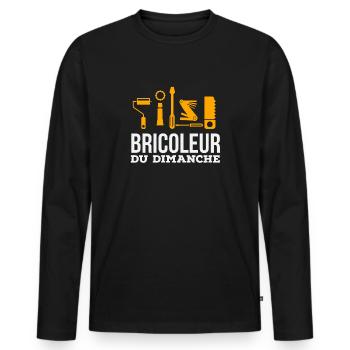 Bricoleur du dimanche - T-shirt manches longues Premium bio Homme - noir - Devant - Nico (187cm)