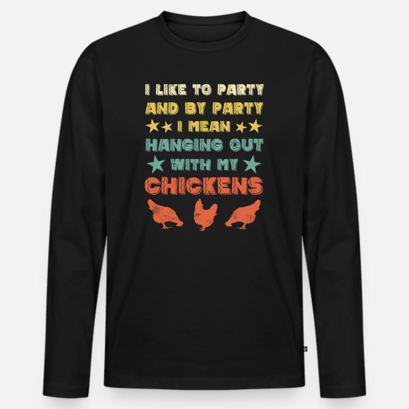 Huhn Hühner - Männer Premium Bio Langarmshirt - Schwarz