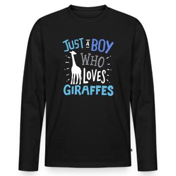 Giraffes Giraffe - Men's Premium Organic Long Sleeve Shirt - black - Front - Nico (187cm)