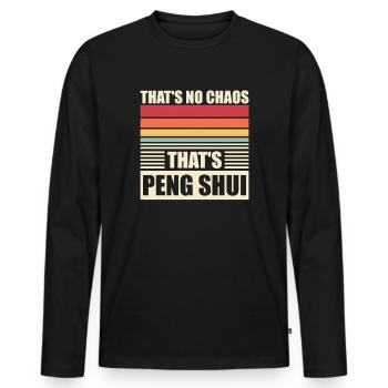 Student Unordnung chaotisch nicht aufräumen - Männer Premium Bio Langarmshirt - Schwarz - Vorne - Nico (187cm)