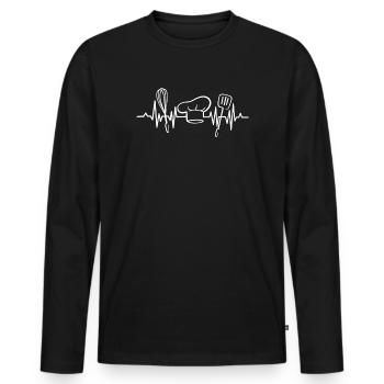 Cook, Cook, Heartbeat, Cooking - Men's Premium Organic Long Sleeve Shirt - black - Front - Nico (187cm)