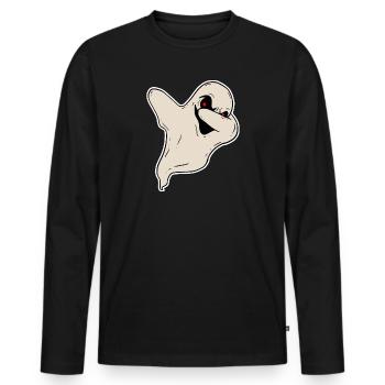 Halloween fantômes d’horreur - T-shirt manches longues Premium bio Homme - noir - Devant - Nico (187cm)