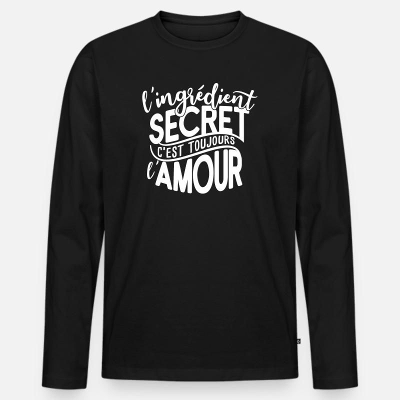Weißer moderner Stil Liebe Zitat - Männer Premium Bio Langarmshirt - Schwarz