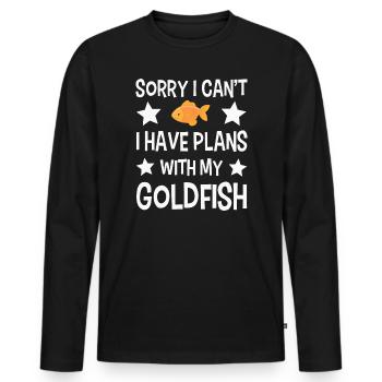goldfish - Men's Premium Organic Long Sleeve Shirt - black - Front - Nico (187cm)