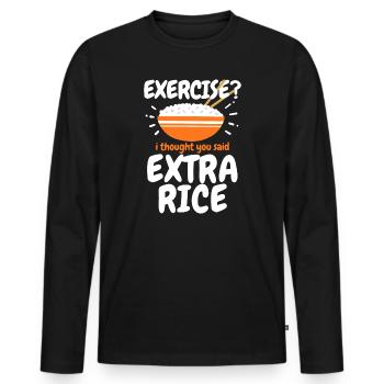 Riz Extra Riz Cuisine Philippine - T-shirt manches longues Premium bio Homme - noir - Devant - Nico (187cm)