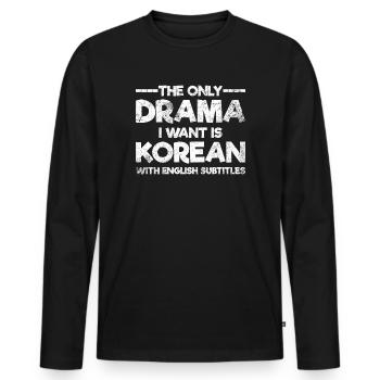 Korean Drama K-Drama - Men's Premium Organic Long Sleeve Shirt - black - Front - Nico (187cm)