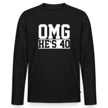 40th Birthday - Men's Premium Organic Long Sleeve Shirt - black - Front - Nico (187cm)
