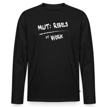 MUT Rebels - Männer Premium Bio Langarmshirt - Schwarz - Vorne - Nico (187cm)