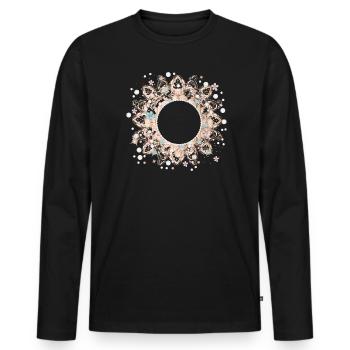 cadre imaginatif en dentelle délicate - T-shirt manches longues Premium bio Homme - noir - Devant - Nico (187cm)