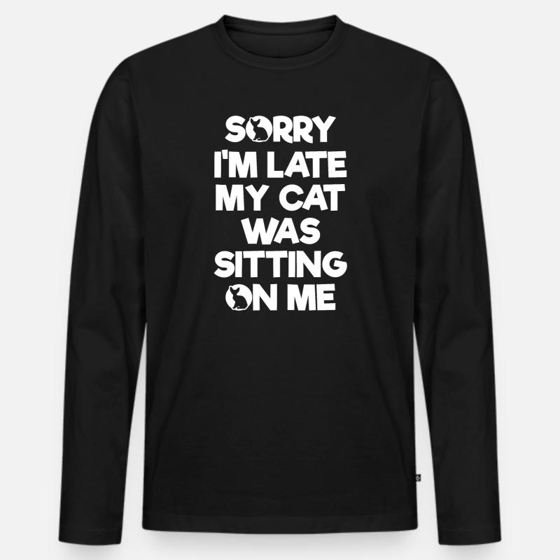 Katze Kätzchen - Männer Premium Bio Langarmshirt - Schwarz