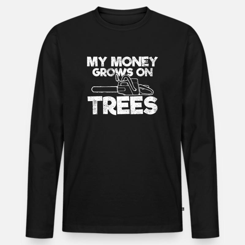 Bäume Baumpfleger Kettensäge - Männer Premium Bio Langarmshirt - Schwarz
