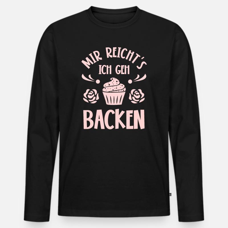 Backen Bäcker Bäckerin - Männer Premium Bio Langarmshirt - Schwarz