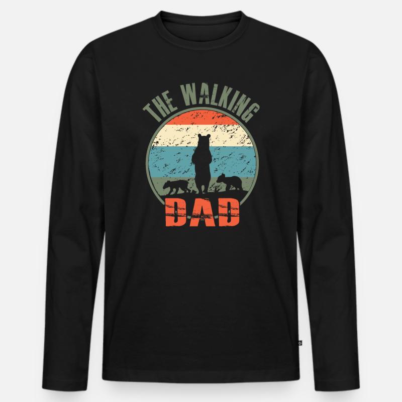 THE WALKING DAD - Männer Premium Bio Langarmshirt - Schwarz