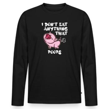 Statement Pig Vegan - Men's Premium Organic Long Sleeve Shirt - black - Front - Nico (187cm)