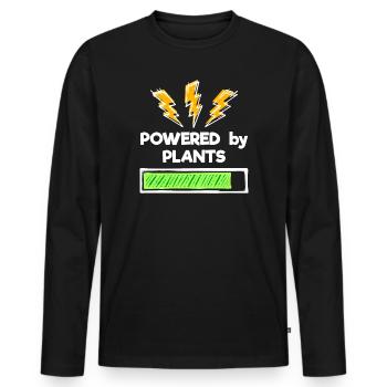 Umweltbewusst Vegan Statement - Männer Premium Bio Langarmshirt - Schwarz - Vorne - Nico (187cm)