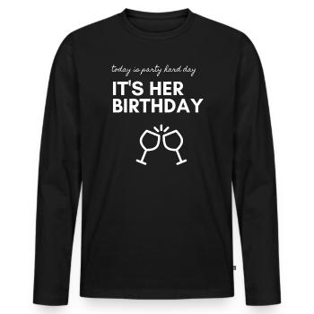 Group Shirt Birthday Woman Girls' Night Out Celebration - Men's Premium Organic Long Sleeve Shirt - black - Front - Nico (187cm)