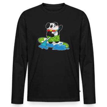 Stand Up Paddling Stand up Paddler Panda - Männer Premium Bio Langarmshirt - Schwarz - Vorne - Nico (187cm)
