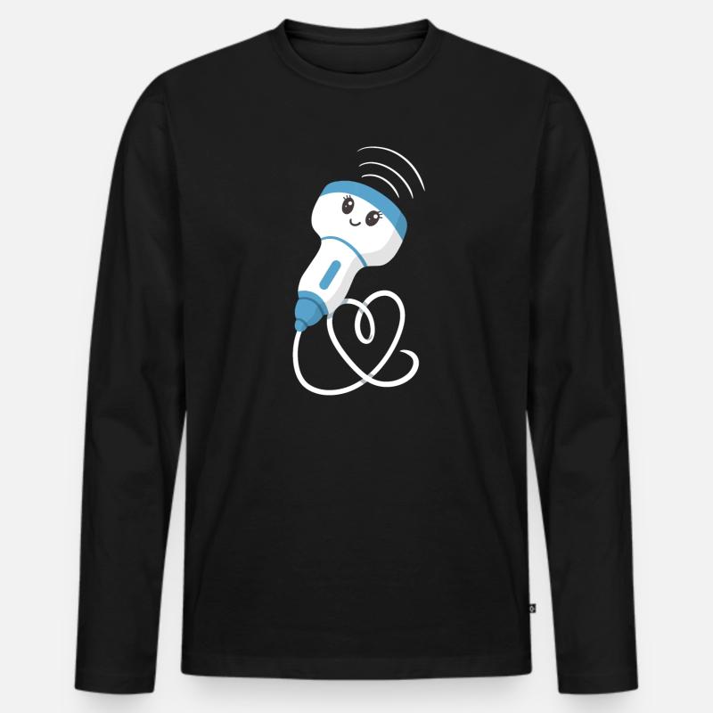 Sonograph Ultraschalltechniker - Männer Premium Bio Langarmshirt - Schwarz