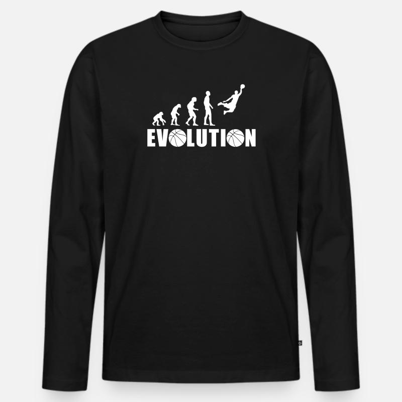 EVOLUTION BASKET Geschenk Basketball - Männer Premium Bio Langarmshirt - Schwarz