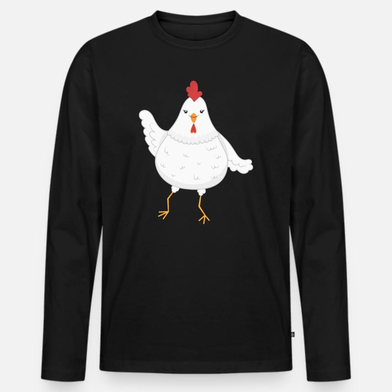 Huhn Hühner - Männer Premium Bio Langarmshirt - Schwarz