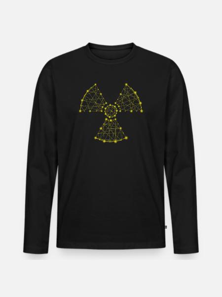 Danger symbol radiation Manip radio Radiology - Men's Premium Organic Long Sleeve Shirt - black