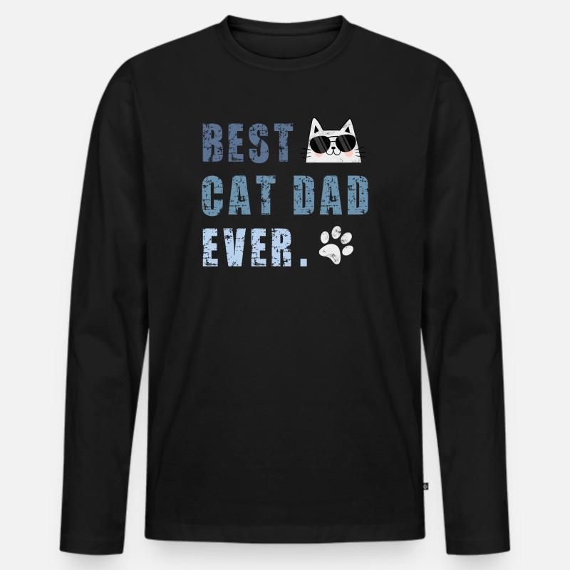 Katze Katzen - Männer Premium Bio Langarmshirt - Schwarz