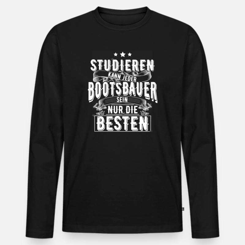 Bootsbauer - Männer Premium Bio Langarmshirt - Schwarz