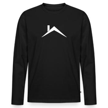Maison toit - T-shirt manches longues Premium bio Homme - noir - Devant - Nico (187cm)