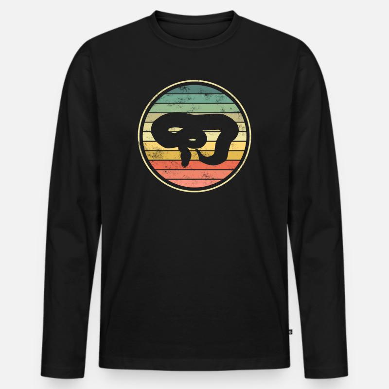 Schlange Schlangen - Männer Premium Bio Langarmshirt - Schwarz
