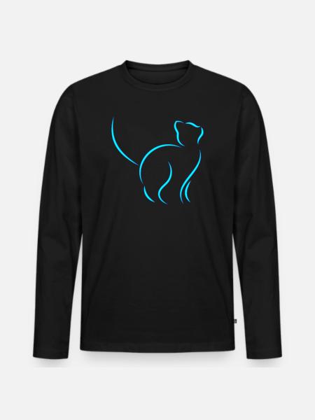 chat - T-shirt manches longues Premium bio Homme - noir