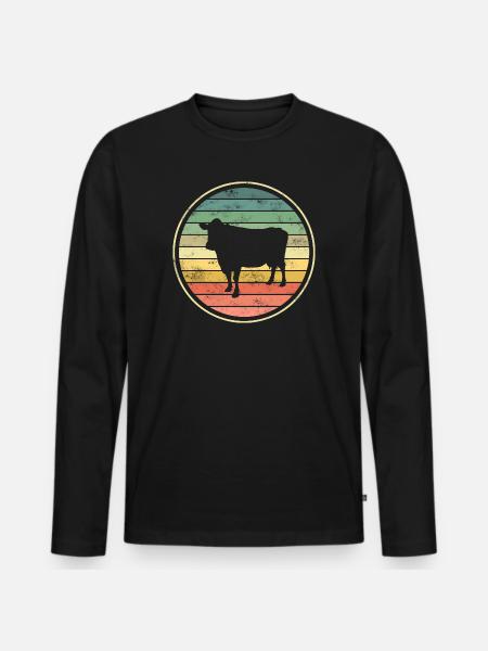 Kuh Kühe - Männer Premium Bio Langarmshirt - Schwarz