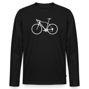 Minimal Bicycle Line Art - Men's Premium Organic Long Sleeve Shirt - black - Front - Nico (187cm)