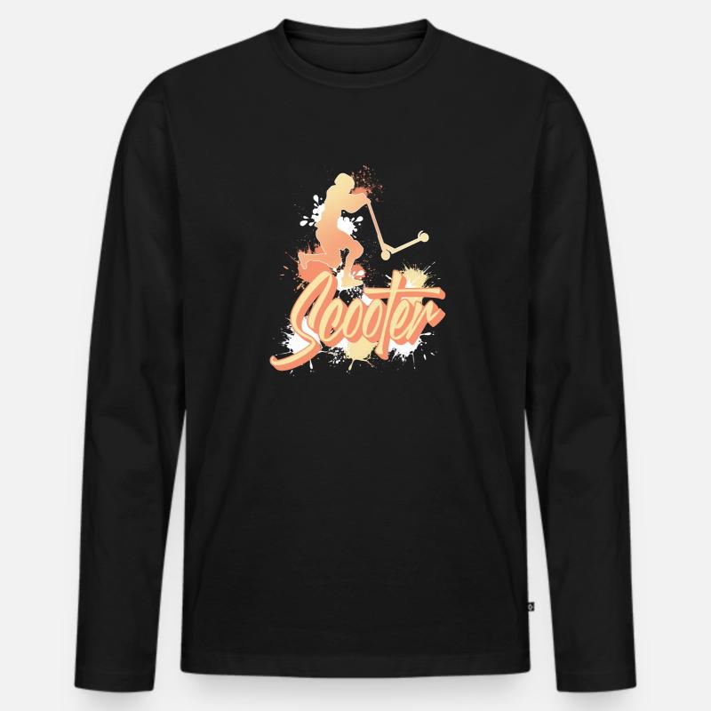 Scooter Tretroller E-Scooter - Männer Premium Bio Langarmshirt - Schwarz