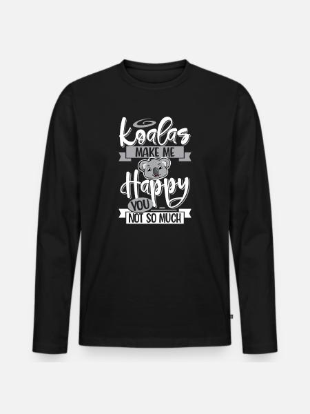 Koala - Männer Premium Bio Langarmshirt - Schwarz