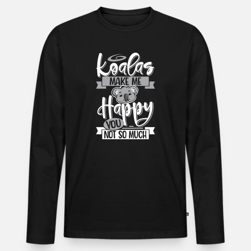 Koala - Männer Premium Bio Langarmshirt - Schwarz