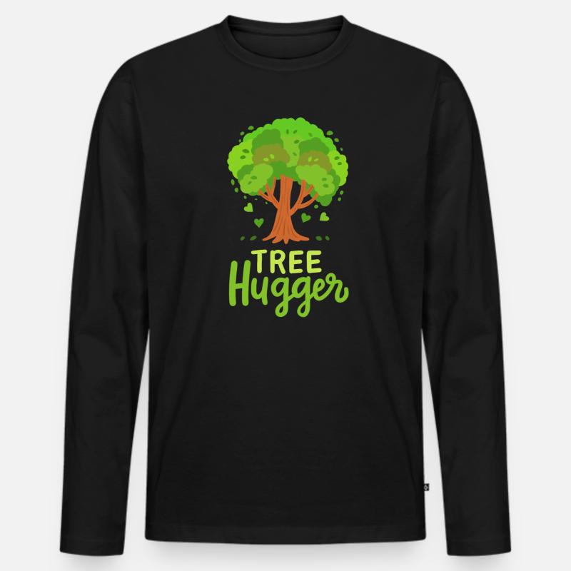 Baum Wald Baumpfleger - Männer Premium Bio Langarmshirt - Schwarz