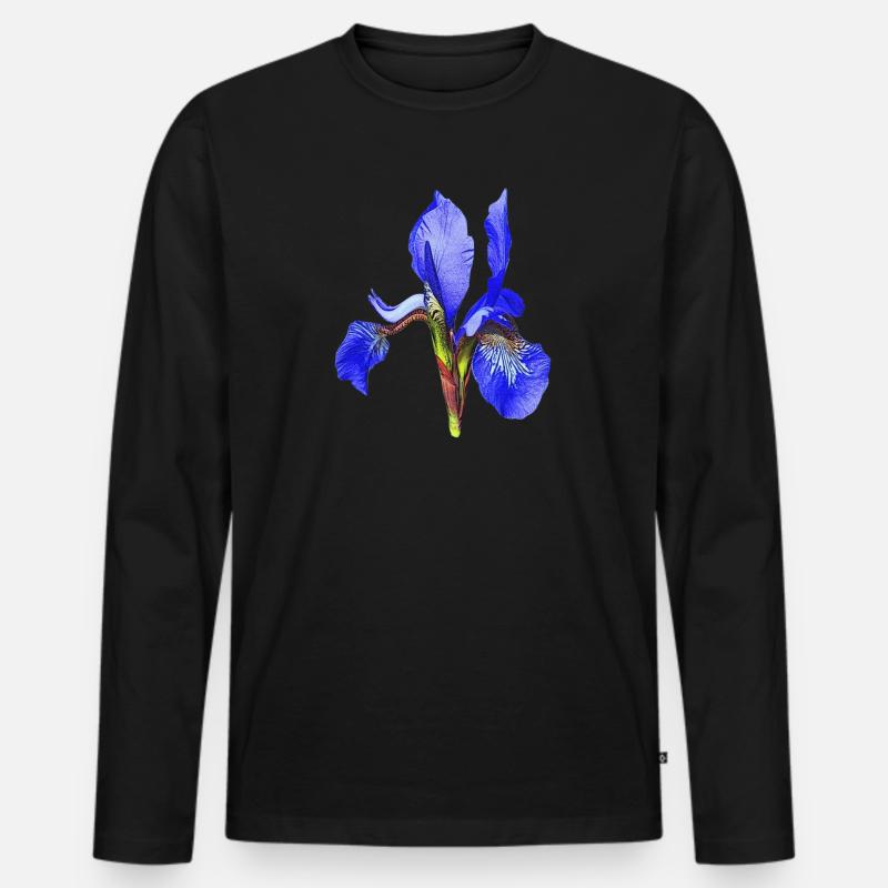 geburtstagsgeschenk mutter, schwertlilie - Männer Premium Bio Langarmshirt - Schwarz